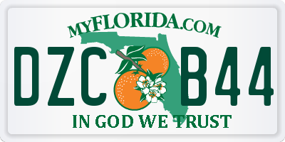FL license plate DZCB44