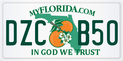 FL license plate DZCB50