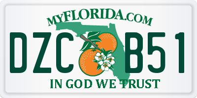 FL license plate DZCB51