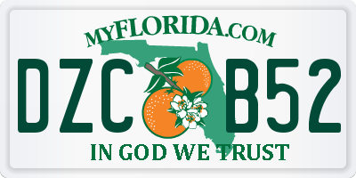 FL license plate DZCB52