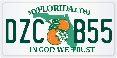 FL license plate DZCB55