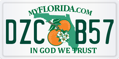 FL license plate DZCB57