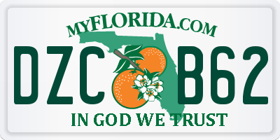 FL license plate DZCB62