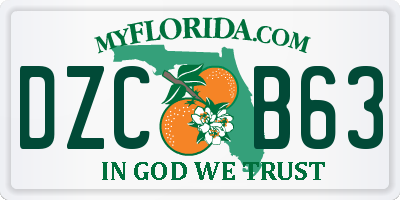 FL license plate DZCB63