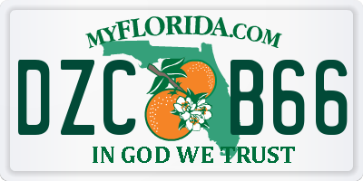 FL license plate DZCB66