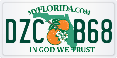 FL license plate DZCB68