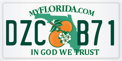 FL license plate DZCB71