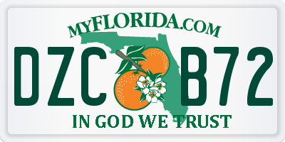 FL license plate DZCB72
