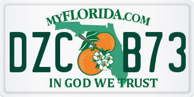 FL license plate DZCB73