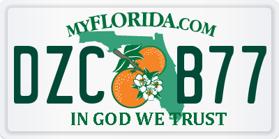 FL license plate DZCB77