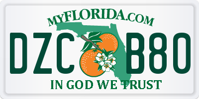 FL license plate DZCB80