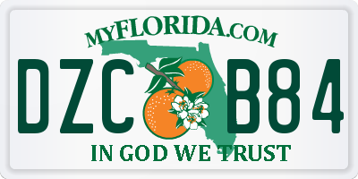 FL license plate DZCB84
