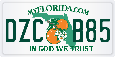 FL license plate DZCB85