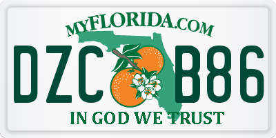 FL license plate DZCB86