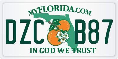 FL license plate DZCB87