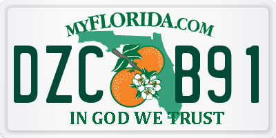 FL license plate DZCB91