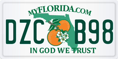 FL license plate DZCB98