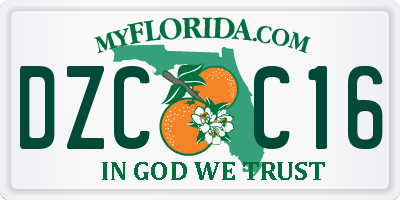 FL license plate DZCC16