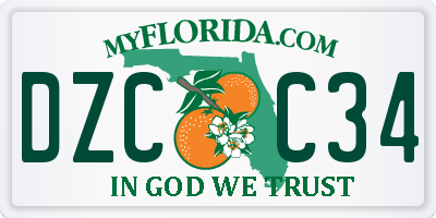 FL license plate DZCC34