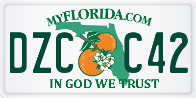 FL license plate DZCC42