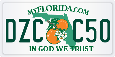 FL license plate DZCC50