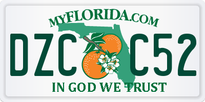 FL license plate DZCC52
