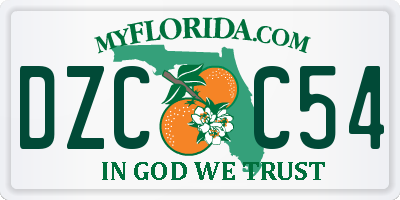 FL license plate DZCC54