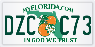 FL license plate DZCC73