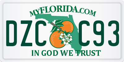 FL license plate DZCC93