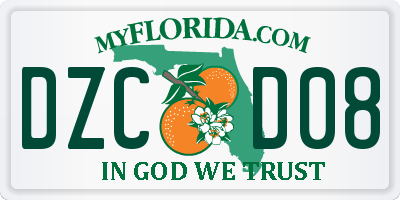FL license plate DZCD08