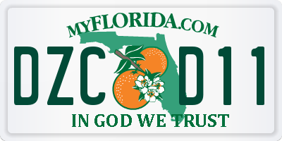 FL license plate DZCD11