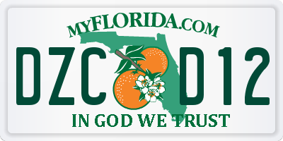 FL license plate DZCD12