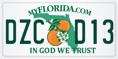 FL license plate DZCD13