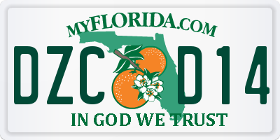 FL license plate DZCD14