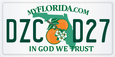 FL license plate DZCD27