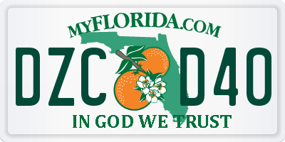 FL license plate DZCD40