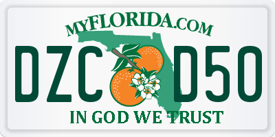FL license plate DZCD50