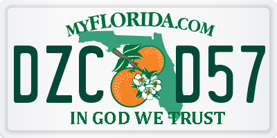 FL license plate DZCD57