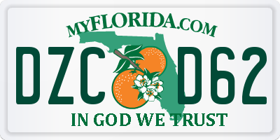 FL license plate DZCD62