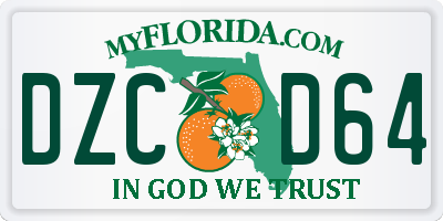 FL license plate DZCD64