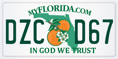 FL license plate DZCD67