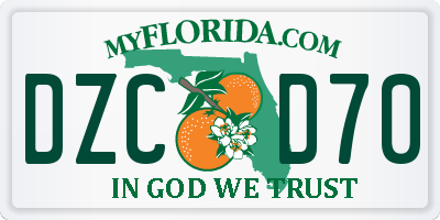 FL license plate DZCD70