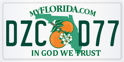 FL license plate DZCD77