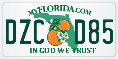 FL license plate DZCD85