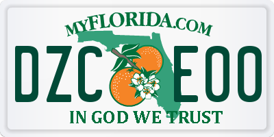 FL license plate DZCE00