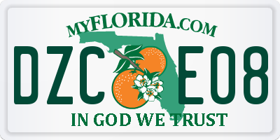 FL license plate DZCE08