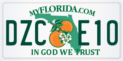 FL license plate DZCE10