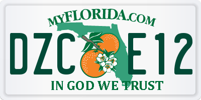 FL license plate DZCE12