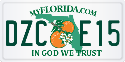 FL license plate DZCE15