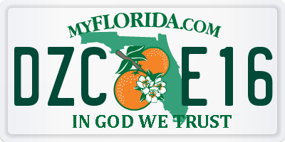 FL license plate DZCE16
